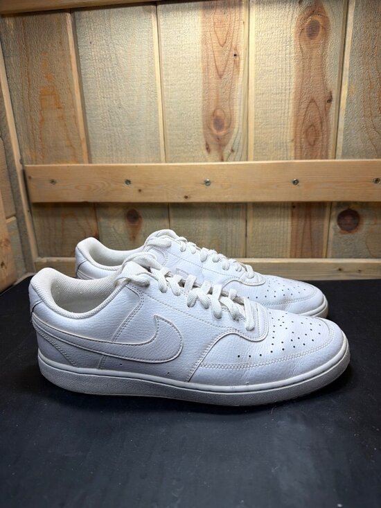 Nike Other - Nike Court Vision Low Triple White Mens Everyday Sneakers Shoes Size 12 EUR 46